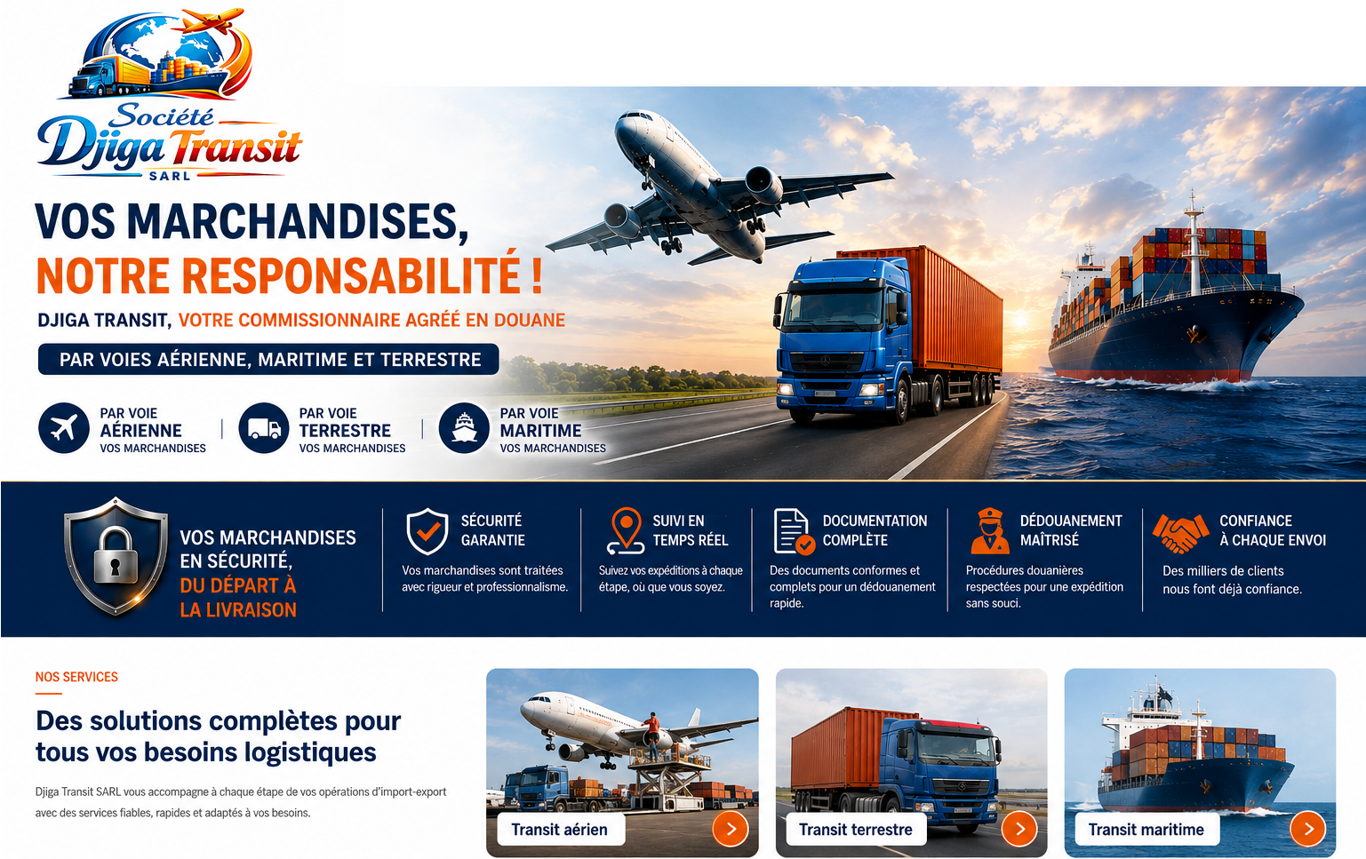 Djiga Transit SARL — Vos marchandises, notre responsabilité